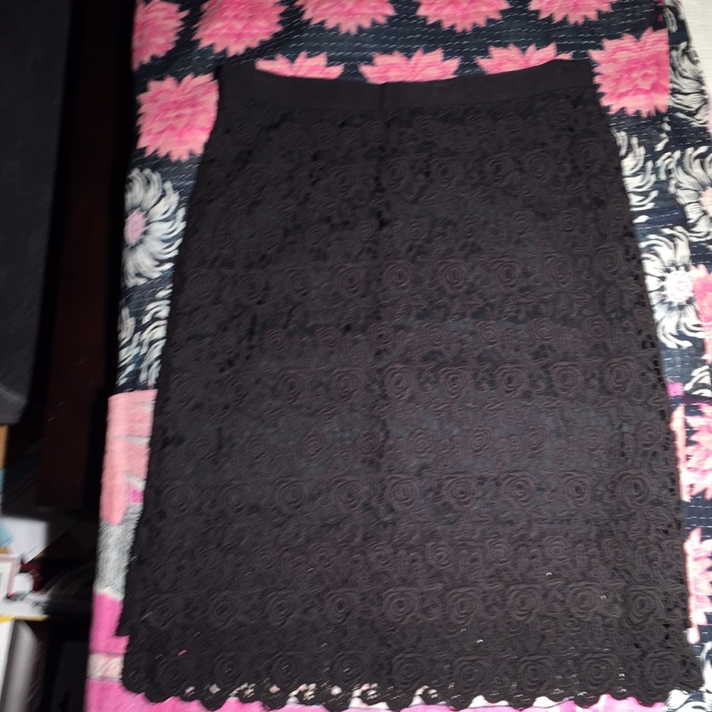 Anthropologie Black Lace skirt